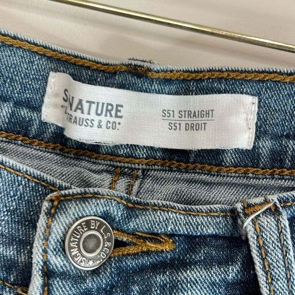 Signature by Levi Strauss Mens S51 Straight Jeans Blue Medium Wash Stretch 32x34 - Picture 5 of 10